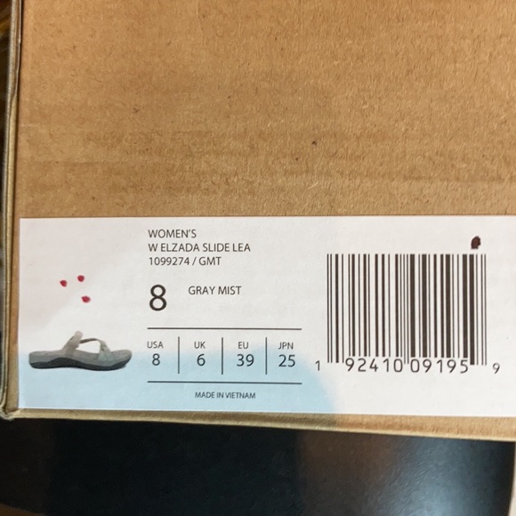 Teva Elzada Leather Slide Gray Mist Sandals - Picture 7 of 7